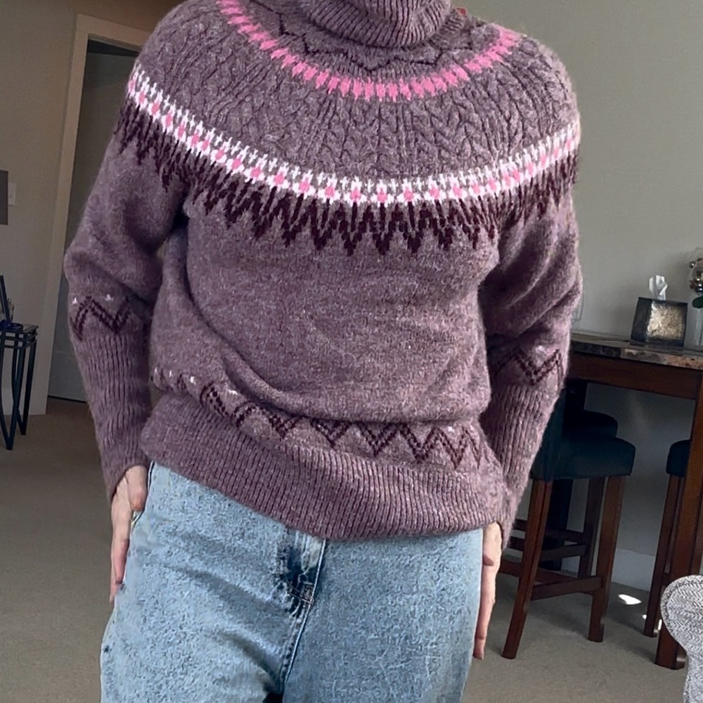 A New Day Women's Mauve and Pink Sweater